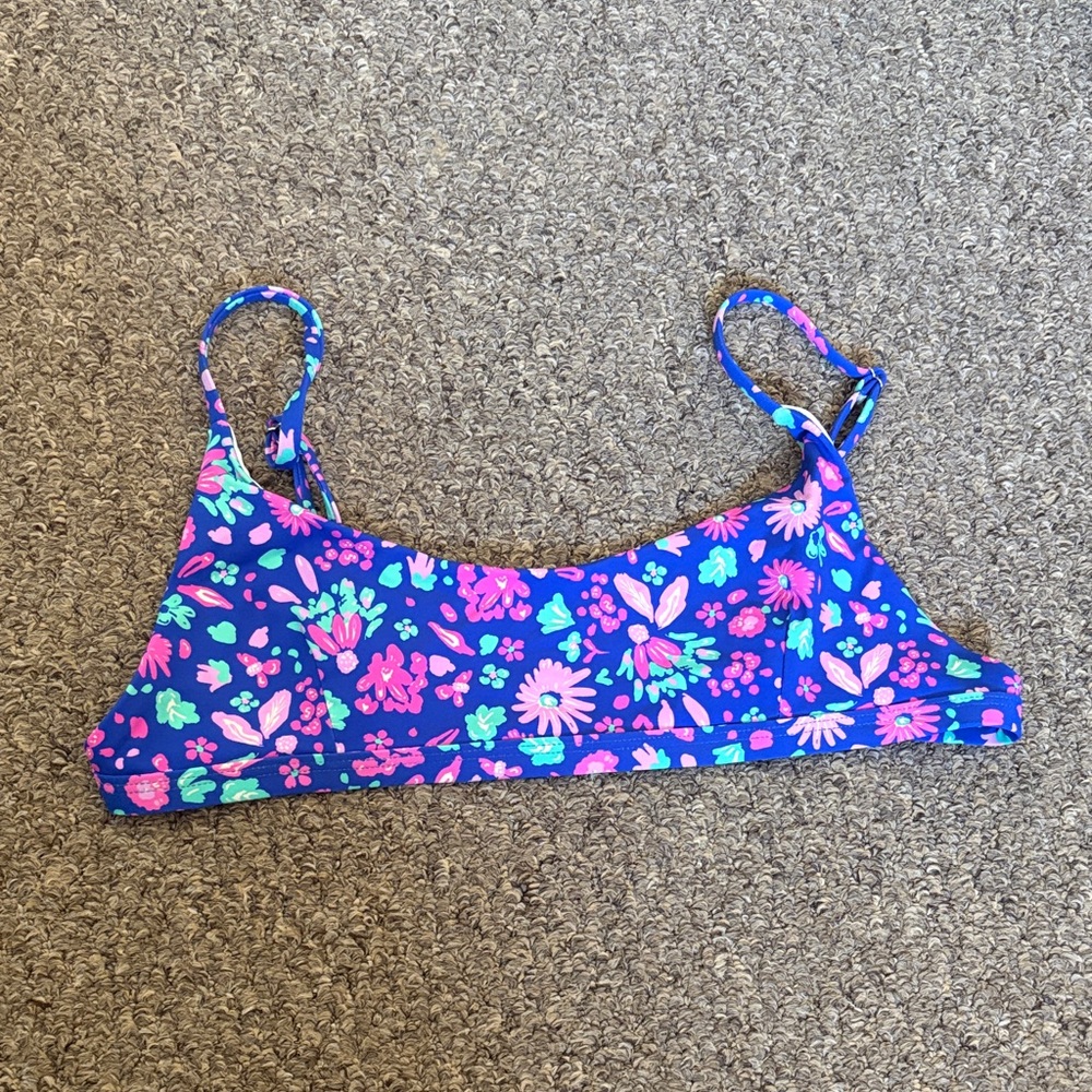 Bright Swimwear Floral Bikini Top with Adjustable Straps